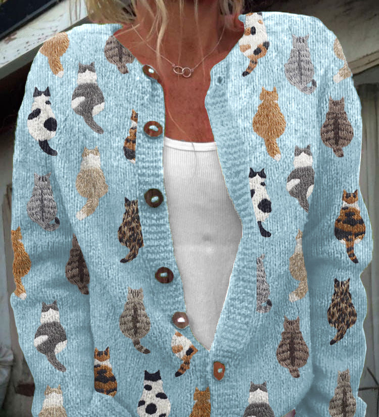 Charlotte | Cardigan con Stampa Gatto