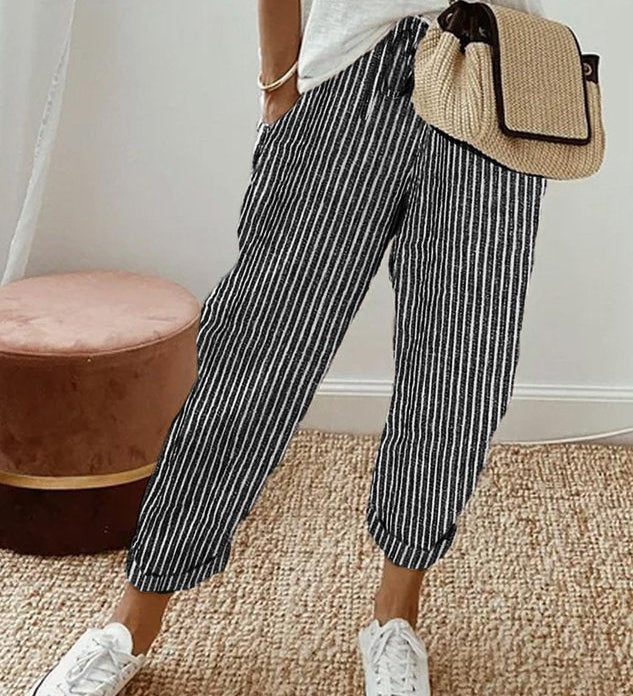 Pantaloni Fluidi Beige