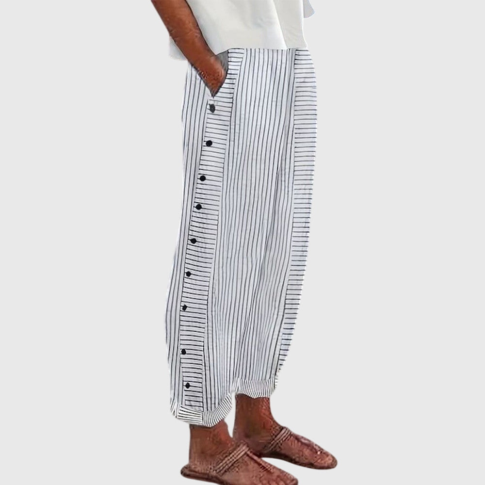 Bertha | Pantaloni a Righe con Bottoni