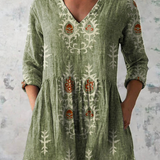 Blusa Lunga Stampata con Tasche