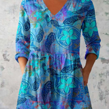Blusa Lunga Stampata con Tasche