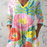 Blusa Lunga Stampata con Tasche