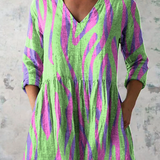 Blusa Lunga Stampata con Tasche