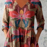Blusa Lunga Stampata con Tasche