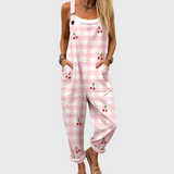 Salopette a Quadretti Rosa