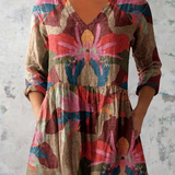 Blusa Lunga Stampata con Tasche