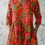 Blusa Lunga Stampata con Tasche
