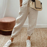 Pantaloni Fluidi Beige