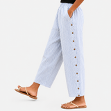 Linaya | Pantaloni a Righe con Bottoni