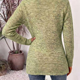 Tessa™ | Cardigan in maglia a coste color salvia con linguette abbottonate