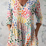Blusa Lunga Stampata con Tasche