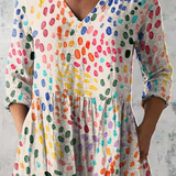 Blusa Lunga Stampata con Tasche