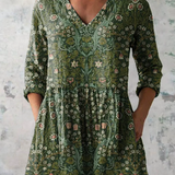 Blusa Lunga Stampata con Tasche