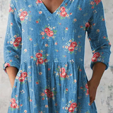 Blusa Lunga Stampata con Tasche