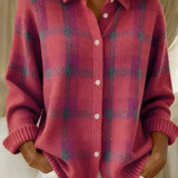Ashley | Cardigan a quadri con colletto classico