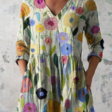 Blusa Lunga Stampata con Tasche
