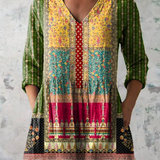 Blusa Lunga Stampata con Tasche
