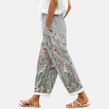 Pantaloni a Fiori Ricamati