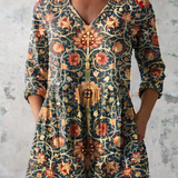 Blusa Lunga Stampata con Tasche