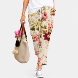 Pantaloni a Fiori con Coulisse
