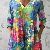 Blusa Lunga Stampata con Tasche