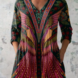 Blusa Lunga Stampata con Tasche