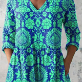 Blusa Lunga Stampata con Tasche