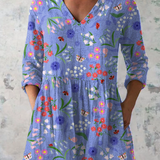 Blusa Lunga Stampata con Tasche