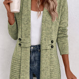 Tessa™ | Cardigan in maglia a coste color salvia con linguette abbottonate