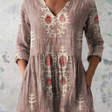 Blusa Lunga Stampata con Tasche