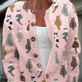 Charlotte | Cardigan con Stampa Gatto