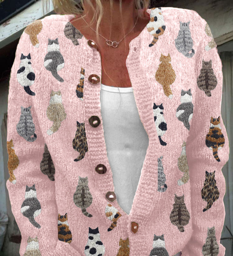 Charlotte | Cardigan con Stampa Gatto