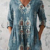 Blusa Lunga Stampata con Tasche