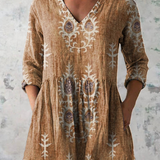 Blusa Lunga Stampata con Tasche