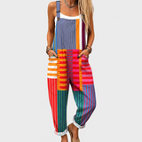 Salopette Patchwork a Righe