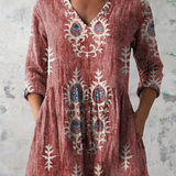 Blusa Lunga Stampata con Tasche