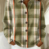 Cardigan a Quadri Verde Oliva