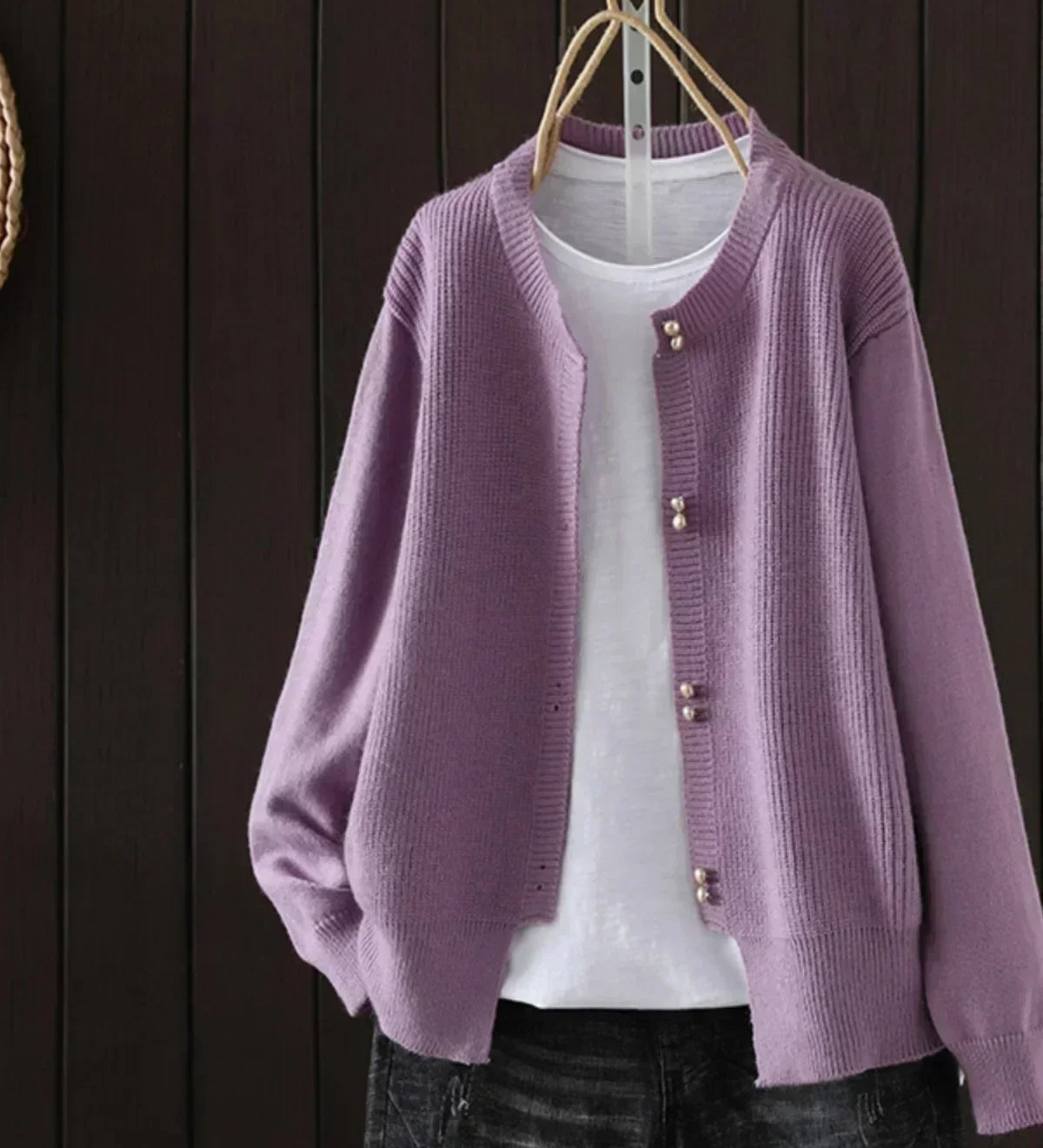 Elara | Cardigan con bottoni effetto perla