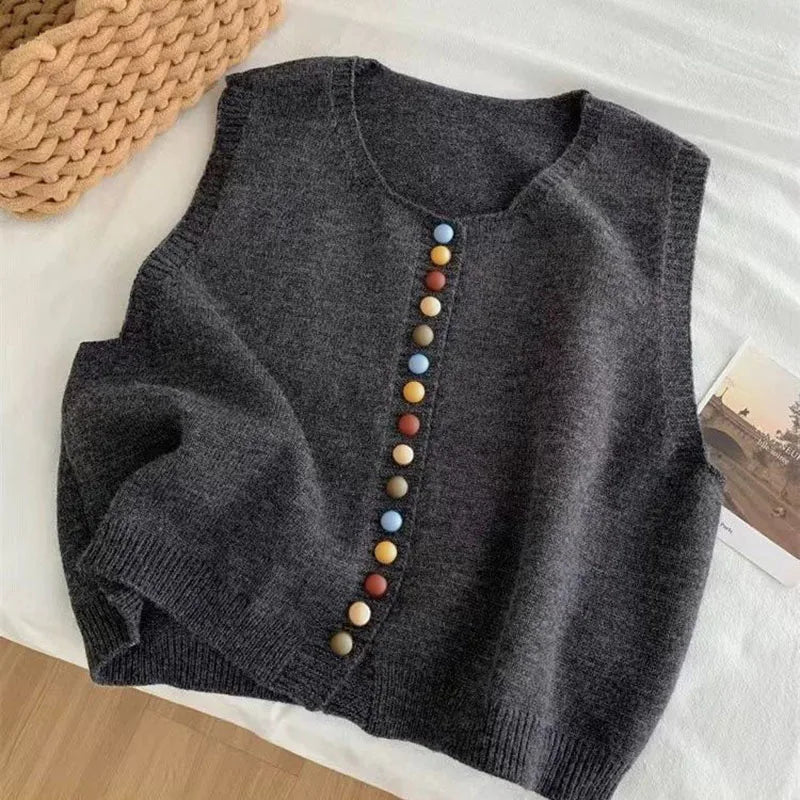 Maribel | Gilet in maglia con bottoni colorati