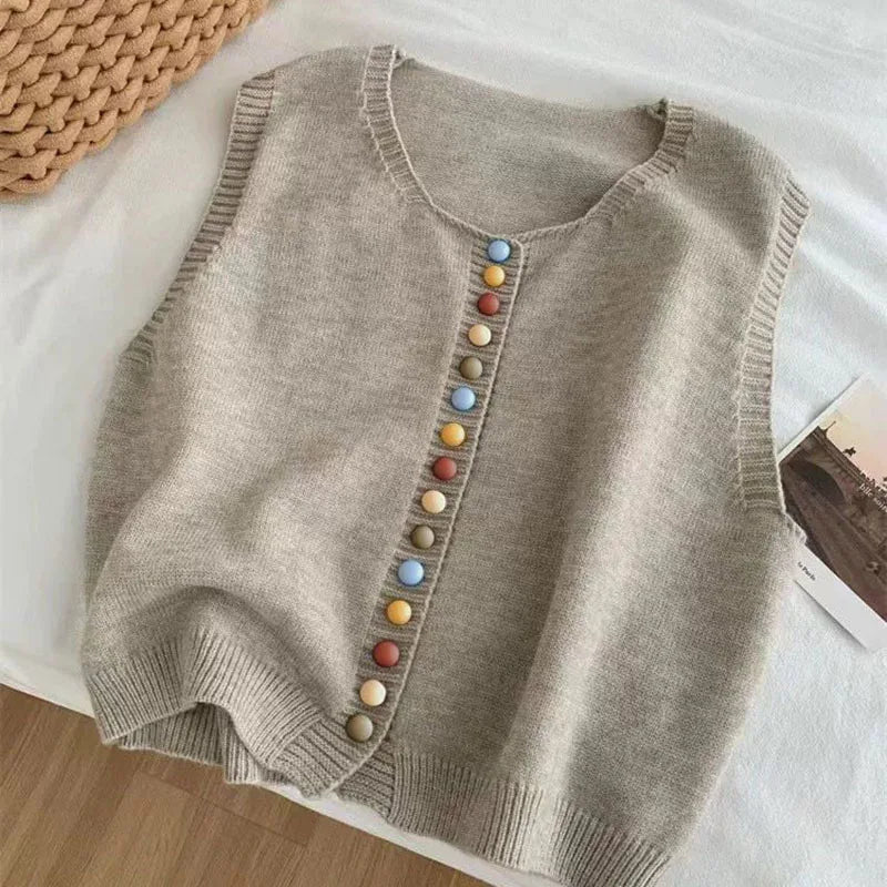 Maribel | Gilet in maglia con bottoni colorati