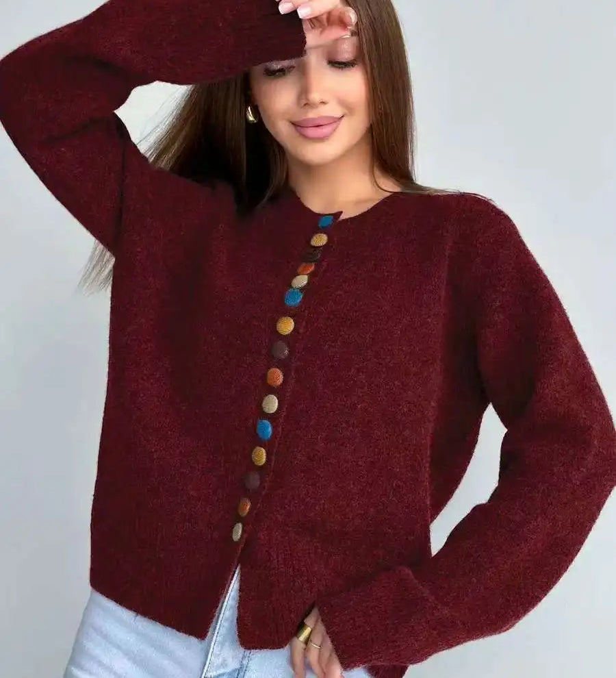 Noelle | Cardigan con bottoni colorati