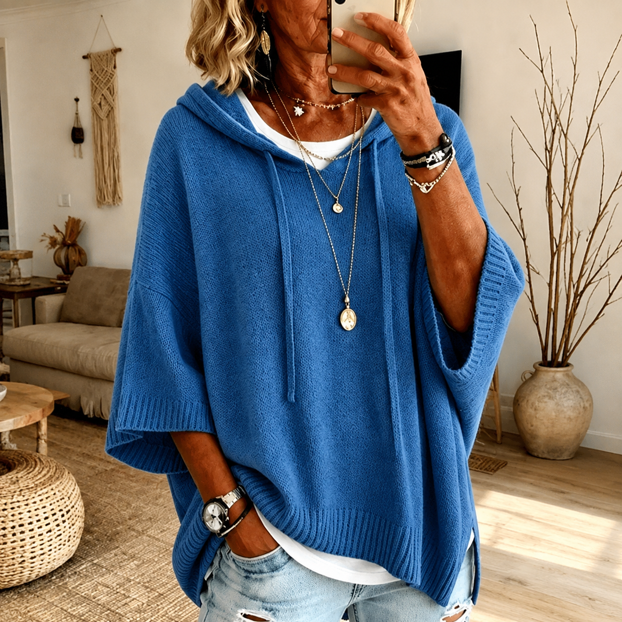 Océane | Poncho con Cappuccio