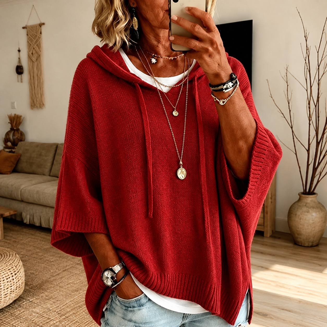 Océane | Poncho con Cappuccio
