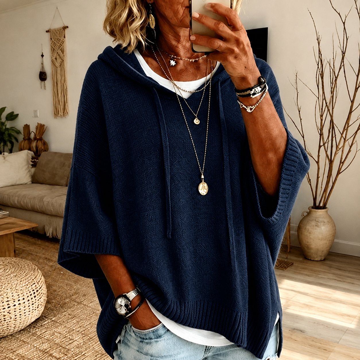 Océane | Poncho con Cappuccio