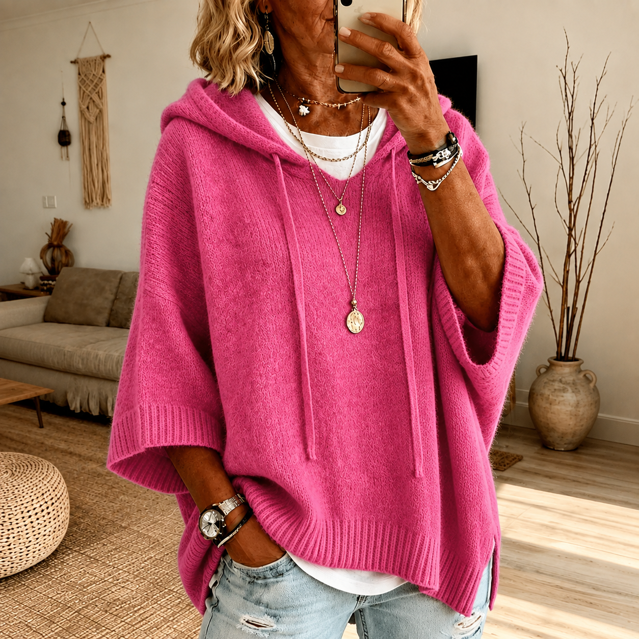 Océane | Poncho con Cappuccio