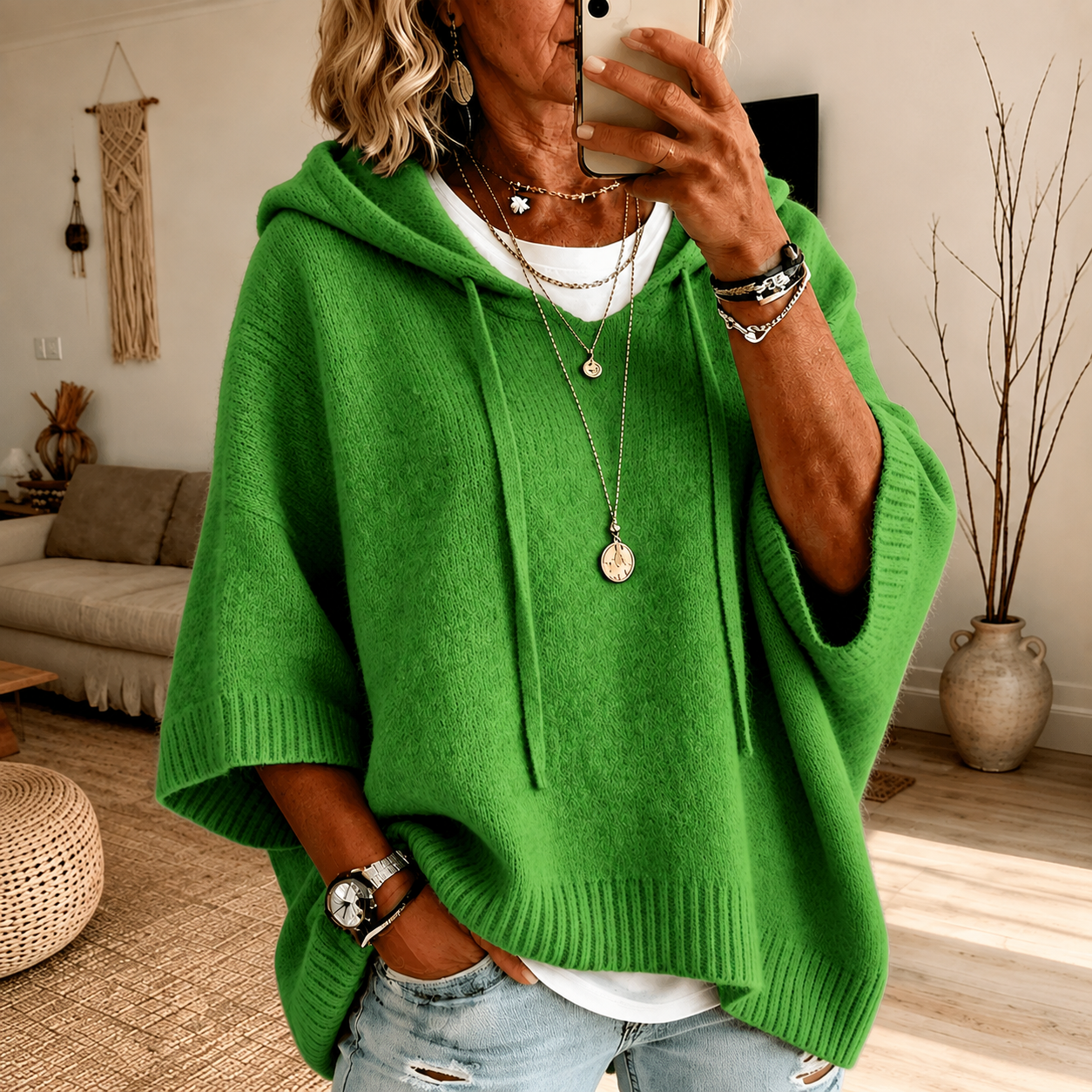 Océane | Poncho con Cappuccio
