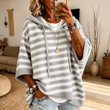 Mathilde | Poncho a Righe con Cappuccio