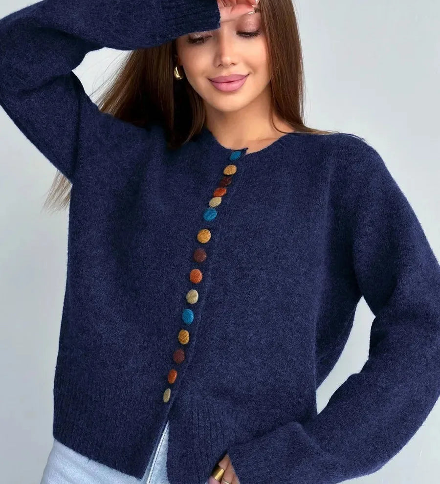 Noelle | Cardigan con bottoni colorati