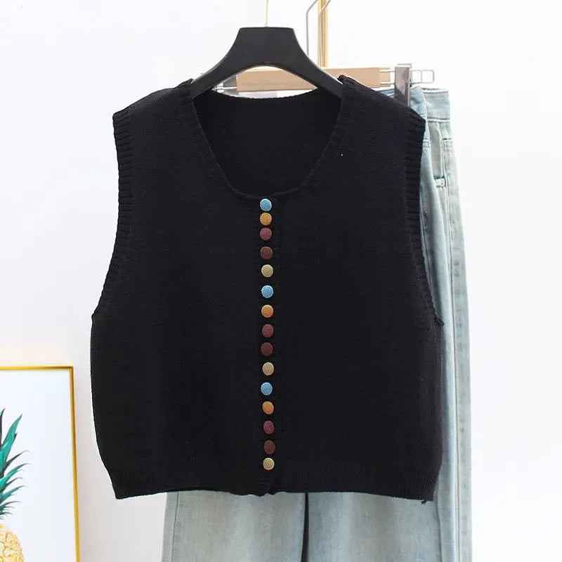 Maribel | Gilet in maglia con bottoni colorati