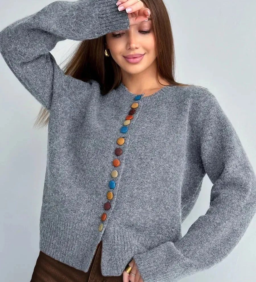 Noelle | Cardigan con bottoni colorati
